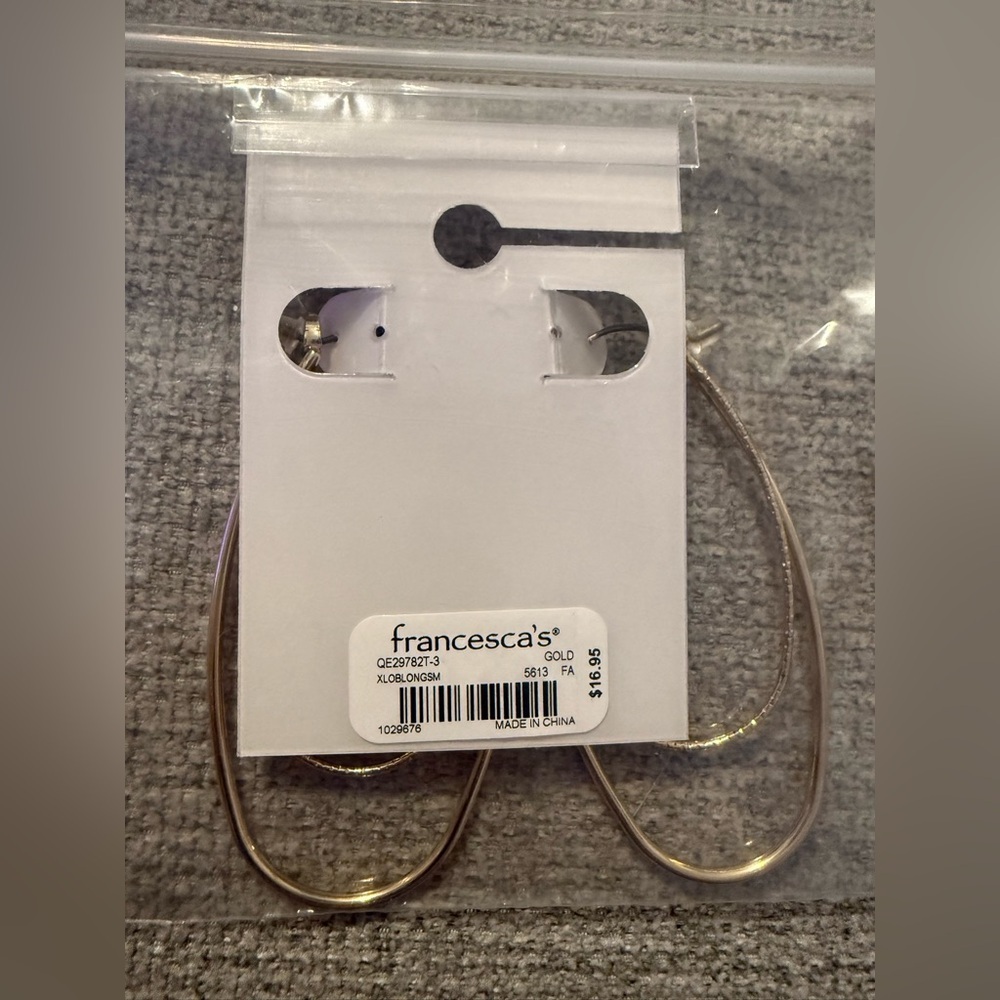 Gold Double Hoop Earrings - Picture 3 of 3